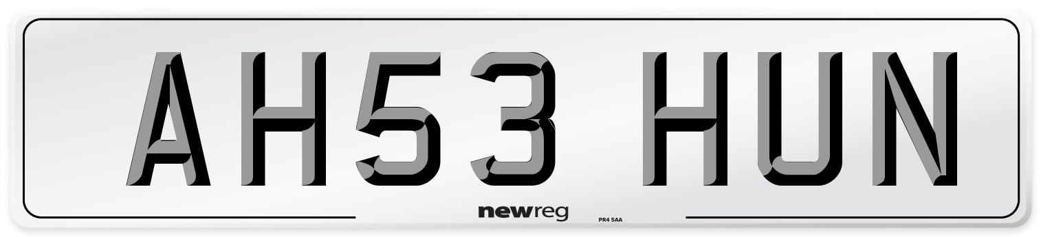 AH53 HUN Number Plate from New Reg